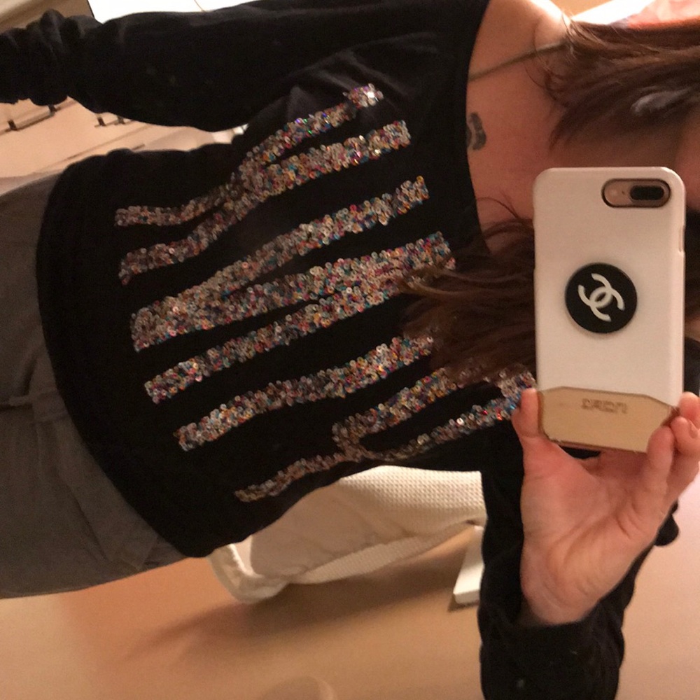 Victoria Secret black bling PINK shirt